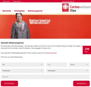 Bewerberportal des Caritasverband Olpe