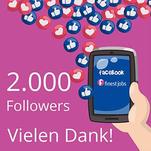 Wow! 2000 Follower auf finest jobs!