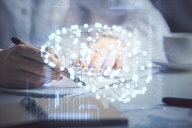 hand-auf-den-hintergrund-schreiben-mit-gehirnhologramm-konzept-des-brainstormings