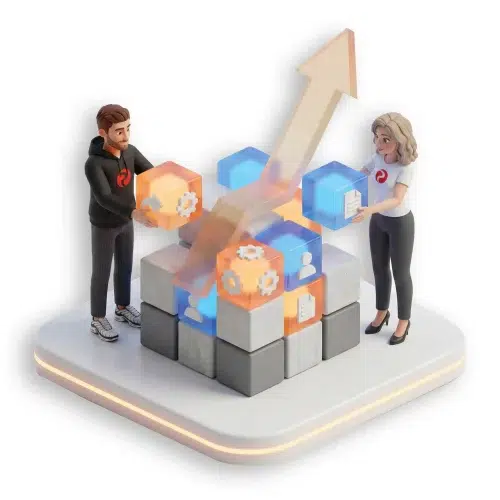 HR-System fortlaufend erweitern zeigt modulare Erweiterung eines HR-Systems mit zusätzlichen Funktionen für wachsende Unternehmen und stabile Prozesse